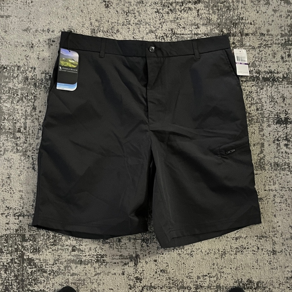 Pebble Beach Men's Black Flat Front Shorts